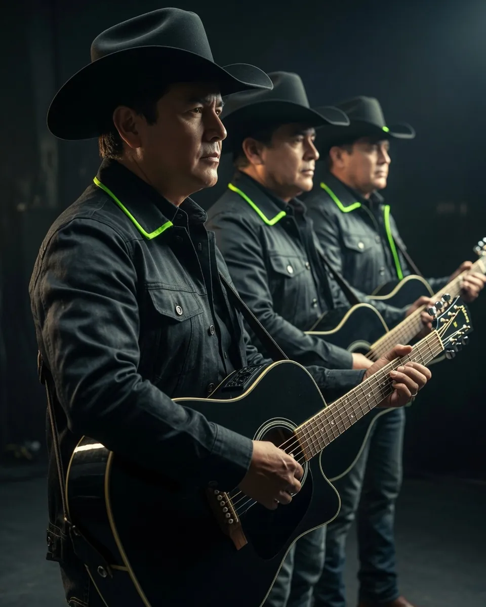 Los del 2099 tocando en vivo, guitarras del trío sierreño